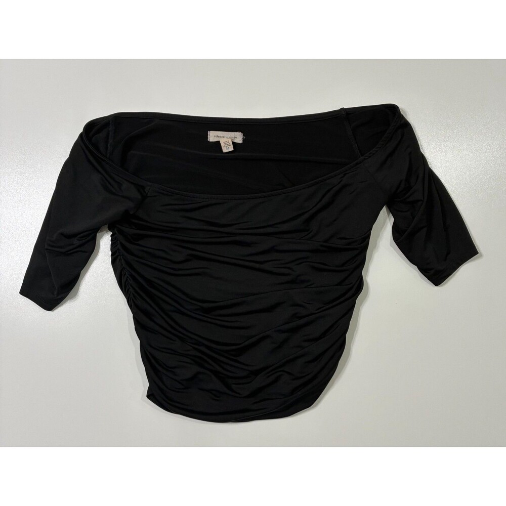 Silence + Noise Women’s Cropped T-Shirt Black Size Medium Casual Crop Top